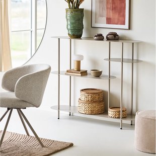 Riana metalen boekenkast beige - 118 x 97 cm