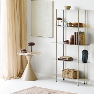 Riana metalen boekenkast beige - 90 x 150 cm