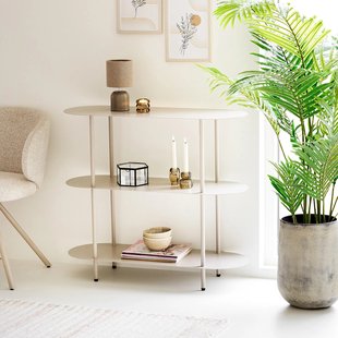 Riana metalen boekenkast beige - 90 x 81 cm
