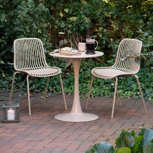Amyra metalen tuintafel beige - Ø60 x 72 cm