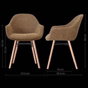 Nena-Mae eetkamerstoel bruin blend - houten onderstel
