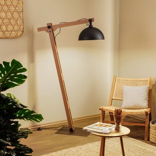Stort vloerlamp Wood Envostar - Woonkamer - Landhuis / Rustiek - Metaal - Rond