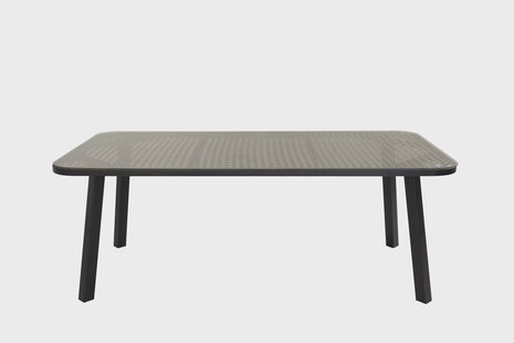 Nohr Tuintafel 'Leontyne' Glas en wicker, 200 x 100cm