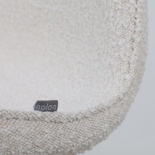 Niva-Fé draaibare tulp barkruk bouclé beige - verstelbaar - mat zwart onderstel