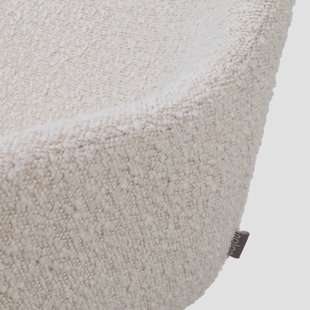 Niva-Mae draaibare tulp eetkamerstoel bouclé beige - mat zwart onderstel