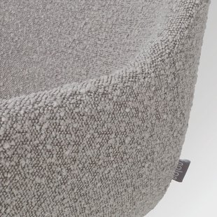 Niva-Mae draaibare tulp eetkamerstoel bouclé taupe - mat zwart onderstel