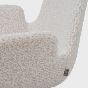 Niva-Eef draaibare tulp eetkamerstoel bouclé beige - beige onderstel