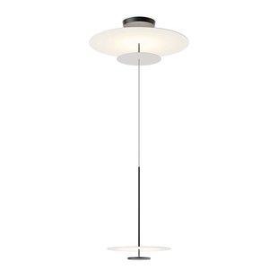 Flat LED hanglamp, 3-lamps, Ø 90 cm, grijs L1 Vibia - Woonkamer - Modern - Metaal - Meerdere lampen
