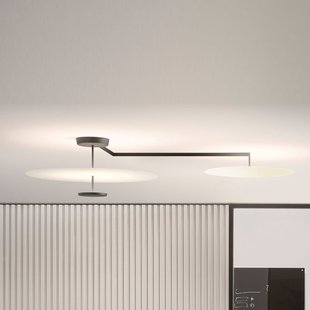 Flat LED plafondlamp, 3-lamps, Ø 90 cm, wit Vibia - Woonkamer - Scandinavisch - Metaal