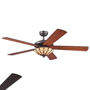 Plafondventilator Comet T met Tiffany-lamp Westinghouse - Woonkamer - Modern - Hout