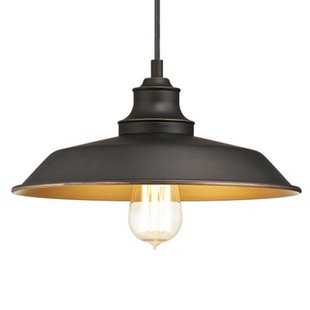 Hanglamp Iron Hill, zwart, metaal, E27 Westinghouse - Woonkamer - Vintage / Retro - 1 lamp