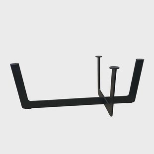 Stalen salononderstel zwart 100 bij 51 cm en hoogte 36,5 cm (koker 6 x 1 cm)