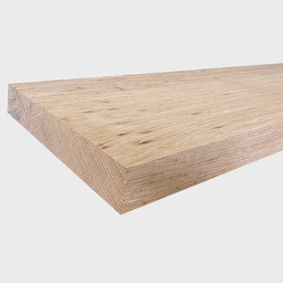Wandplank oud eiken 100 bij 20 cm van 4 cm dik massief hout met rechte randen
