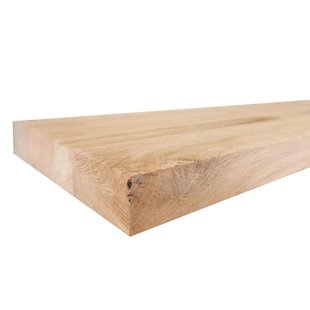 Wandplank eiken 80 bij 20 cm van 4 cm dik massief hout met rechte randen