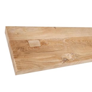 Wandplank elmwood 60 bij 24,5 cm van 4 cm dik massief iepenhout met rechte randen