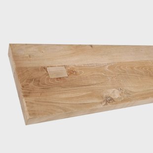 Wandplank elmwood 80 bij 24,5 cm van 4 cm dik massief iepenhout met rechte randen