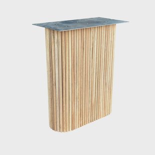 Wang eiken hout ribbel 55 bij 20 cm en hoogte 73,5cm - 2 stuks