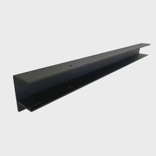 Massief stalen u-vorm muurbeugel zwart lengte 40 cm en hoogte 5 cm