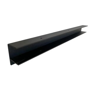 Massief stalen u-vorm muurbeugel zwart lengte 60 cm en hoogte 5 cm