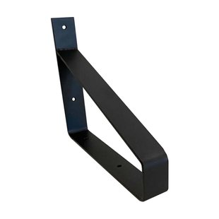 Massief stalen muurbeugel zwart diepte 25 cm en hoogte 15 cm