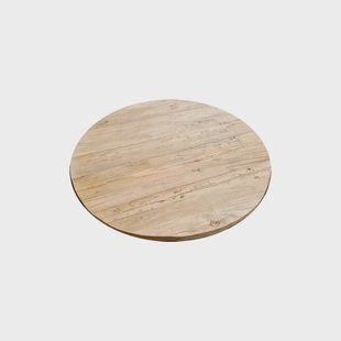 Salon tafelblad rond, diameter 60 cm en dikte 4 cm massief duurzaam elmwood