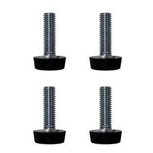 Stelvoet zwart rond Ø 2 cm en hoogte 0.8 cm van kunststof (M8) - 4 stuks