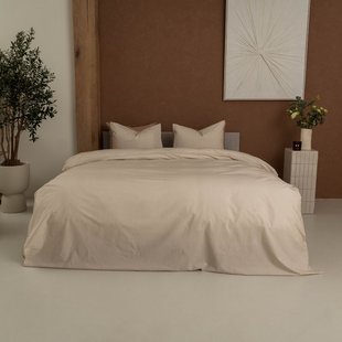 Sale - Kayori - Eji - Dekbedovertrek - Egyptisch perkal - 240/200-220 - Zand - Verkoelend Slapen