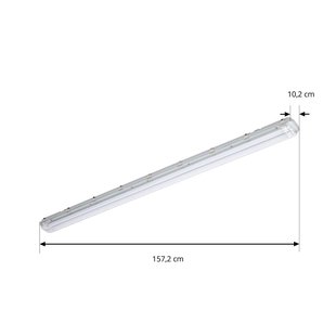 PRIOS vochtbestendige lamp Lior, 157 cm, 2 x T8, G13, IP65, 18W