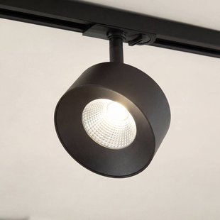 Lindby LED-railspot Linaro, zwart, Ø 9,5 cm, 3.000 K