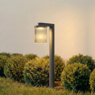 Lucande LED tuinpadverlichting Beelia, antraciet, 60 cm, geribbeld