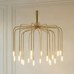 Lucande LED hanglamp Ariadne, Ø 57 cm, mat goud, 20 lampen