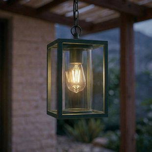 Lucande buiten hanglamp Ferda, groen, IP44, glas, E27