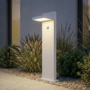 Lucande LED tuinpadverlichting Silvan, wit, 65 cm, sensor, IP54