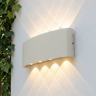 Lindby LED buiten wandlamp Ithan, 5-lamps, wit, 27 cm