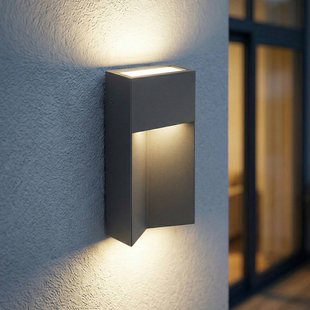 Lucande LED buiten wandlamp Kaholo, matzwart, CCT, IP44