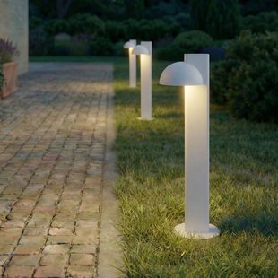 Lucande LED tuinpadverlichting Velira, lichtgrijs, 77 cm, 1-lamp, IP44