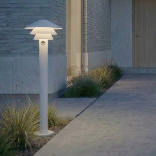 Lucande LED tuinpadverlichting Montaro, 110 cm, wit, met sensor
