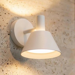 Lucande LED buiten wandlamp Tabena, mat wit, IP44, CCT