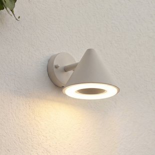 Lindby LED buiten wandlamp Soran, taupe, metaal, IP44