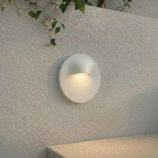 Lindby LED wand inbouwlamp Alune, wit, rond, Ø 8 cm, IP65