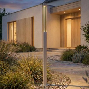 Lindby LED tuinpadverlichting Fjorya, hoogte 90 cm, steengrijs, IP65