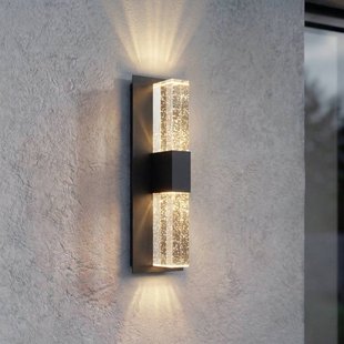 Lucande LED buiten wandlamp Velune, antraciet/helder, 46 cm, CCT