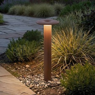 Lucande LED tuinpadverlichting Haloa, bruin/roestkleurig, hoogte 50 cm, IP54