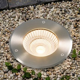 Arcchio LED-inbouwspot voor in de vloer Thentos, Ø 18 cm, 60°, nikkel, IP67