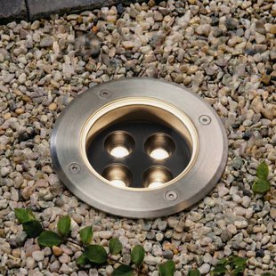Arcchio LED-inbouwspot voor in de vloer Thentos, Ø 12 cm, 40°, nikkel, IP67
