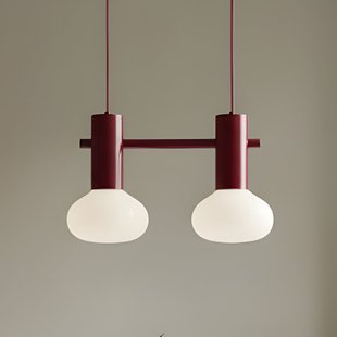 Flo hanglamp, rood, 2-lamps, glas ALDEX - Woonkamer - Designer - Metaal - Meerdere lampen