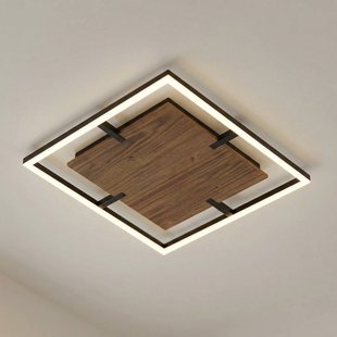 Lucande LED plafondlamp Vectra, 50 x 50 cm, hout, dimbaar