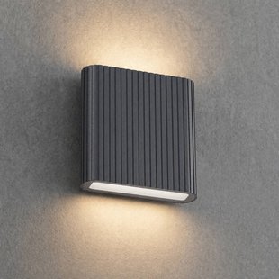 Lucande LED buiten wandlamp Raija, antraciet, hoogte 19 cm, CCT