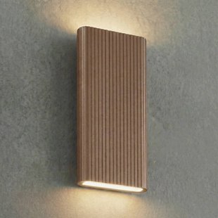 Lucande LED buiten wandlamp Raija donkerbruin hoogte 40 cm CCT
