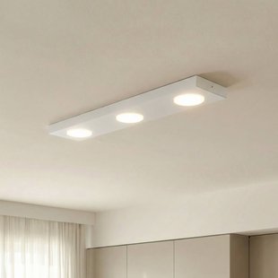 SIGMA Plafondlamp Hero, wit, 55 x 12 cm, 3-lamps, metaal, GX53